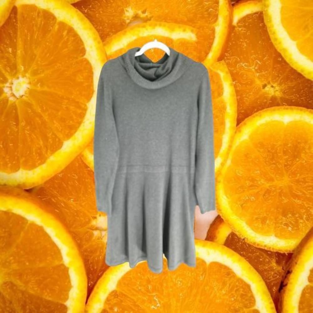 New Chaps Scoop Neck Gray Sweater Dress Size XL - Picture 3 of 7